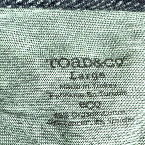 Toad & Co Womens Wrap Dress Gray Stripe Dots Long Sleeve Pockets Stretch Tie L - Picture 8 of 9